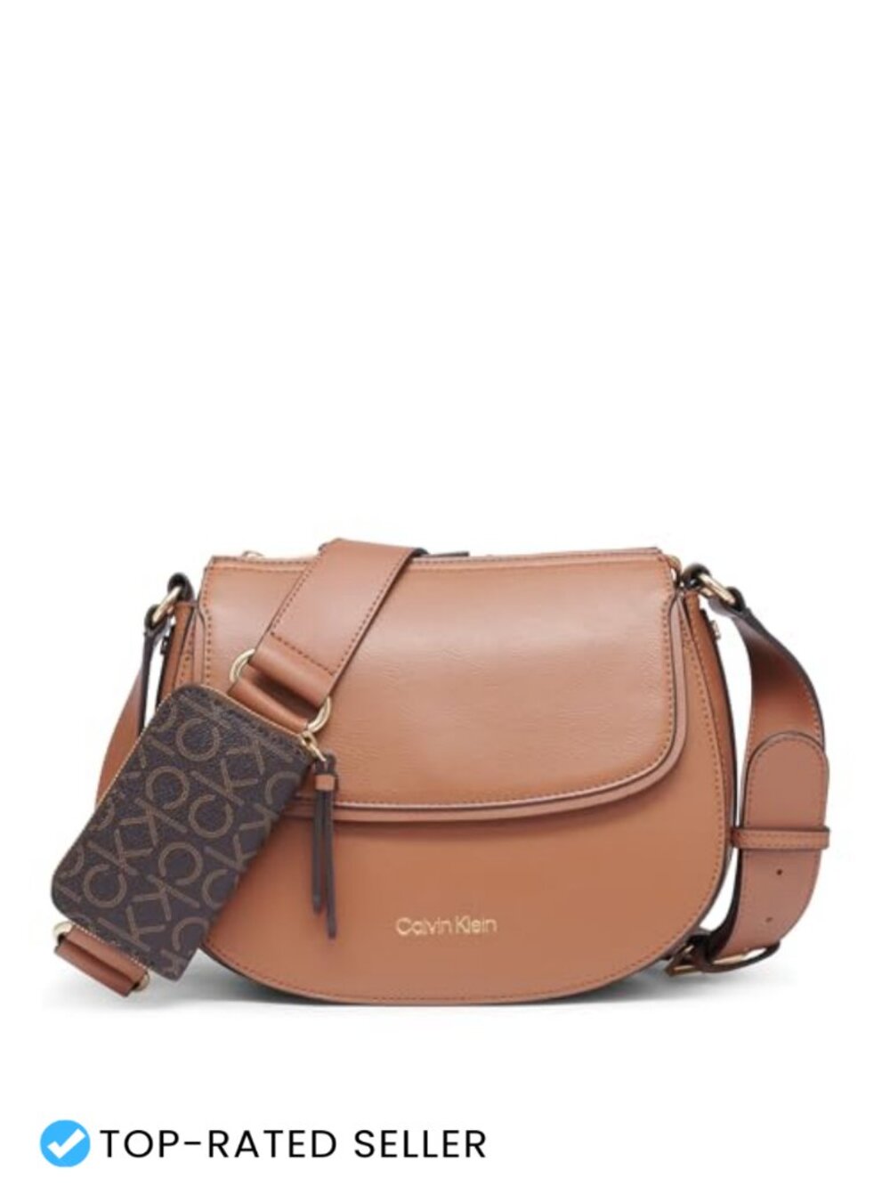 Vegan Leather Crossbody Bag Satchel Zip Closure Adjustable Strap